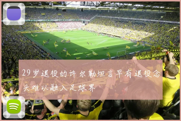 29岁退役的许尔勒坦言早有退役念头难以融入足球界